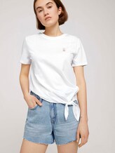 Loose Fit T-Shirt mit Knotendetail - Frauen - Off White Loose Fit T-Shirt mit Knotendetail - Frauen - Off White - 5 - TOM TAILOR Denim