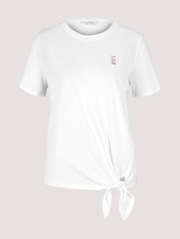 Loose Fit T-Shirt mit Knotendetail - Frauen - Off White Loose Fit T-Shirt mit Knotendetail - Frauen - Off White - 7 - TOM TAILOR Denim
