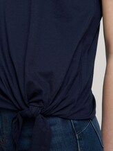 Loose Fit T-Shirt mit Knotendetail - Frauen - Real Navy Blue Loose Fit T-Shirt mit Knotendetail - Frauen - Real Navy Blue - 10 - TOM TAILOR Denim