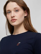 Loose Fit T-Shirt mit Knotendetail - Frauen - Real Navy Blue Loose Fit T-Shirt mit Knotendetail - Frauen - Real Navy Blue - 9 - TOM TAILOR Denim