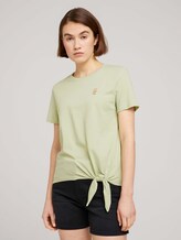 Loose Fit T-Shirt mit Knotendetail - Frauen - light dusty green Loose Fit T-Shirt mit Knotendetail - Frauen - light dusty green - 1 - TOM TAILOR Denim