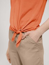 Loose Fit T-Shirt mit Knotendetail - Frauen - sundown coral Loose Fit T-Shirt mit Knotendetail - Frauen - sundown coral - 10 - TOM TAILOR Denim