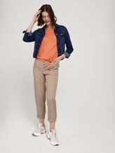 Loose Fit T-Shirt mit Knotendetail - Frauen - sundown coral Loose Fit T-Shirt mit Knotendetail - Frauen - sundown coral - 3 - TOM TAILOR Denim