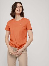 Loose Fit T-Shirt mit Knotendetail - Frauen - sundown coral Loose Fit T-Shirt mit Knotendetail - Frauen - sundown coral - 5 - TOM TAILOR Denim