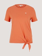 Loose Fit T-Shirt mit Knotendetail - Frauen - sundown coral Loose Fit T-Shirt mit Knotendetail - Frauen - sundown coral - 7 - TOM TAILOR Denim