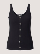 Ripp Top mit Knopfleiste - Frauen - deep black Ripp Top mit Knopfleiste - Frauen - deep black - 7 - TOM TAILOR Denim