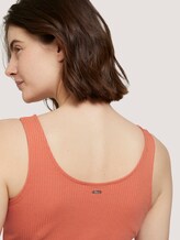 Ripp Top mit Knopfleiste - Frauen - sundown coral Ripp Top mit Knopfleiste - Frauen - sundown coral - 9 - TOM TAILOR Denim