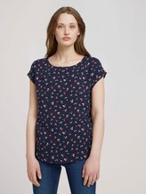 Gemusterte Kurzarmbluse - Frauen - navy flower print Gemusterte Kurzarmbluse - Frauen - navy flower print - 1 - TOM TAILOR Denim