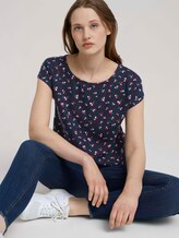 Gemusterte Kurzarmbluse - Frauen - navy flower print Gemusterte Kurzarmbluse - Frauen - navy flower print - 5 - TOM TAILOR Denim