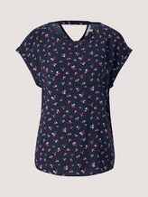 Gemusterte Kurzarmbluse - Frauen - navy flower print Gemusterte Kurzarmbluse - Frauen - navy flower print - 7 - TOM TAILOR Denim
