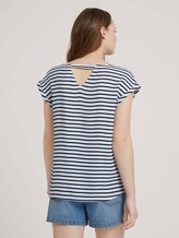 Gemusterte Kurzarmbluse - Frauen - navy white stripe Gemusterte Kurzarmbluse - Frauen - navy white stripe - 2 - TOM TAILOR Denim