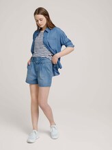 Gemusterte Kurzarmbluse - Frauen - navy white stripe Gemusterte Kurzarmbluse - Frauen - navy white stripe - 3 - TOM TAILOR Denim