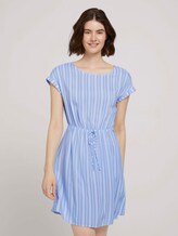 Gestreiftes Minikleid mit elastischem Bund - Frauen - light blue vertical stripe Gestreiftes Minikleid mit elastischem Bund - Frauen - light blue vertical stripe - 1 - TOM TAILOR Denim
