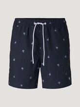 patterned swimming shorts - Men - navy white summer palm print patterned swimming shorts - Men - navy white summer palm print - 7 - TOM TAILOR Denim