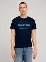 Logo Print T-Shirt - Männer - Dark Blue Logo Print T-Shirt - Männer - Dark Blue - 1 - TOM TAILOR
