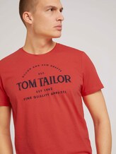 Logo Print T-Shirt - Männer - Plain Red Logo Print T-Shirt - Männer - Plain Red - 9 - TOM TAILOR