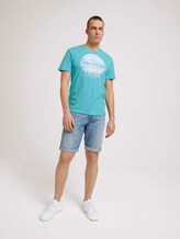 T-Shirt mit Print - Männer - aqua light blue T-Shirt mit Print - Männer - aqua light blue - 3 - TOM TAILOR