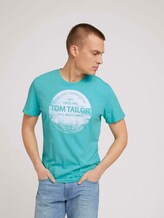 T-Shirt mit Print - Männer - aqua light blue T-Shirt mit Print - Männer - aqua light blue - 5 - TOM TAILOR