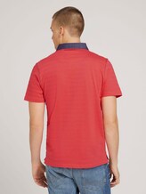 gestreiftes Poloshirt - Männer - Plain Red gestreiftes Poloshirt - Männer - Plain Red - 2 - TOM TAILOR