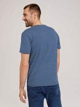 patterned t-shirt made of organic cotton - Men - dark blue small leaf design patterned t-shirt made of organic cotton - Men - dark blue small leaf design - 2 - TOM TAILOR