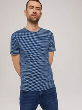 patterned t-shirt made of organic cotton - Men - dark blue small leaf design patterned t-shirt made of organic cotton - Men - dark blue small leaf design - 5 - TOM TAILOR