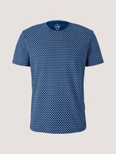 patterned t-shirt made of organic cotton - Men - dark blue small leaf design patterned t-shirt made of organic cotton - Men - dark blue small leaf design - 7 - TOM TAILOR