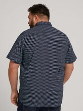 gemustertes Hemd - Männer - navy white small leaf design gemustertes Hemd - Männer - navy white small leaf design - 2 - Men Plus