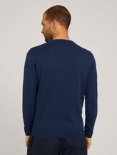Pullover in Melange-Optik mit recyceltem Polyester - Männer - navy blue heather Pullover in Melange-Optik mit recyceltem Polyester - Männer - navy blue heather - 2 - TOM TAILOR