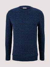 Pullover in Melange-Optik mit recyceltem Polyester - Männer - navy blue heather Pullover in Melange-Optik mit recyceltem Polyester - Männer - navy blue heather - 7 - TOM TAILOR