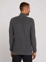 strukturierter Pullover - Männer - Black Grey Melange strukturierter Pullover - Männer - Black Grey Melange - 2 - TOM TAILOR