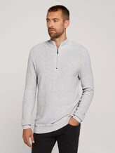 strukturierter Pullover - Männer - Light Soft Grey Melange strukturierter Pullover - Männer - Light Soft Grey Melange - 1 - TOM TAILOR