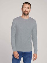 strukturierter Pullover - Männer - Light Soft Grey Melange strukturierter Pullover - Männer - Light Soft Grey Melange - 1 - TOM TAILOR