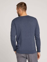 strukturierter Pullover - Männer - vintage indigo blue melange strukturierter Pullover - Männer - vintage indigo blue melange - 2 - TOM TAILOR