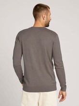 strukturierter Pullover - Männer - light wood taupe melange strukturierter Pullover - Männer - light wood taupe melange - 2 - TOM TAILOR