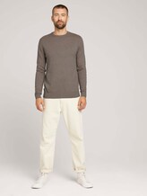strukturierter Pullover - Männer - light wood taupe melange strukturierter Pullover - Männer - light wood taupe melange - 3 - TOM TAILOR