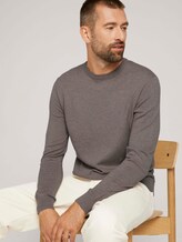 strukturierter Pullover - Männer - light wood taupe melange strukturierter Pullover - Männer - light wood taupe melange - 5 - TOM TAILOR