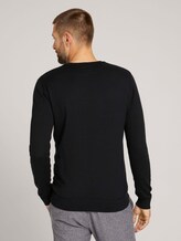 gestructureerde trui - Mannen - Black gestructureerde trui - Mannen - Black - 2 - TOM TAILOR
