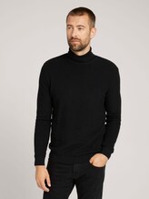 Strukturierter Rollkragenpullover - Männer - Black Strukturierter Rollkragenpullover - Männer - Black - 1 - TOM TAILOR