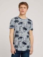 gemustertes T-Shirt - Männer - blue white hula print gemustertes T-Shirt - Männer - blue white hula print - 1 - TOM TAILOR Denim