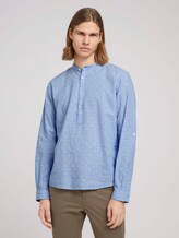 Leinenhemd mit recycelten Fasern - Männer - blue white scattered design Leinenhemd mit recycelten Fasern - Männer - blue white scattered design - 1 - TOM TAILOR Denim