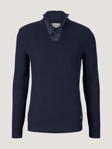trui met troyer-kraag - Mannen - Sky Captain Blue trui met troyer-kraag - Mannen - Sky Captain Blue - 7 - TOM TAILOR