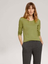 Logo print long-sleeved shirt with organic cotton - Women - green oasis Logo print long-sleeved shirt with organic cotton - Women - green oasis - 5 - TOM TAILOR