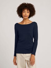 Basic Langarmshirt mit Bio-Baumwolle - Frauen - Sky Captain Blue Basic Langarmshirt mit Bio-Baumwolle - Frauen - Sky Captain Blue - 1 - TOM TAILOR