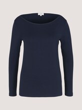 Basic Langarmshirt mit Bio-Baumwolle - Frauen - Sky Captain Blue Basic Langarmshirt mit Bio-Baumwolle - Frauen - Sky Captain Blue - 7 - TOM TAILOR