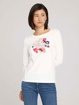 Print Langarmshirt mit Bio-Baumwolle - Frauen - Whisper White Print Langarmshirt mit Bio-Baumwolle - Frauen - Whisper White - 1 - TOM TAILOR
