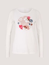 Print Langarmshirt mit Bio-Baumwolle - Frauen - Whisper White Print Langarmshirt mit Bio-Baumwolle - Frauen - Whisper White - 7 - TOM TAILOR