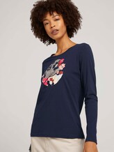 Print Langarmshirt mit Bio-Baumwolle - Frauen - Sky Captain Blue Print Langarmshirt mit Bio-Baumwolle - Frauen - Sky Captain Blue - 5 - TOM TAILOR