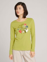Print Langarmshirt mit Bio-Baumwolle - Frauen - green oasis Print Langarmshirt mit Bio-Baumwolle - Frauen - green oasis - 1 - TOM TAILOR