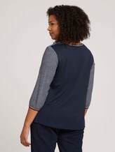 Patterned 3/4-sleeved shirt with organic cotton - Women - blue camel dot design Patterned 3/4-sleeved shirt with organic cotton - Women - blue camel dot design - 2 - My True Me