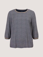 Patterned 3/4-sleeved shirt with organic cotton - Women - blue camel dot design Patterned 3/4-sleeved shirt with organic cotton - Women - blue camel dot design - 7 - My True Me